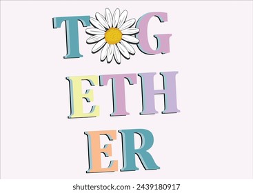 together daisy flower vector art