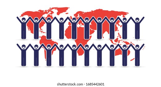 Together It's Easier - Join Forces Against the Coronavirus Impact on All Around the World, Work to Restore the Global Economy - Design Concept with Businessmen