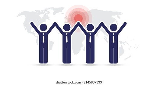 Together It's Easier - Join Forces Against the War in Ukraine and Its  Impact in All Around the World, Stop The War, Unite and Work to Restore the Global Economy - Design Concept with Businessmen