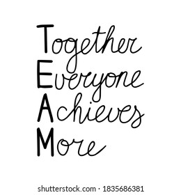 Together Everyone Achieves More Lettering Football Stock Vector ...