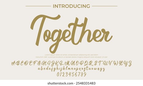 Together Font Stylish brush painted an uppercase vector letters, alphabet, typeface