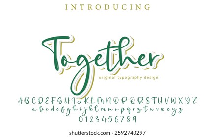 Together Font Stylish brush painted an uppercase vector letters, alphabet, typeface