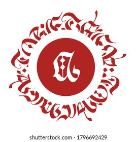 Juntos para siempre. Caligrafía gótica. Letras circulares góticas.