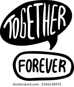 Together Forever Lettering Calligraphy Vector