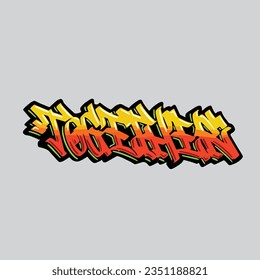 juntos graffiti vectorial etiquetando letra palabra texto arte callejero