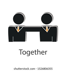 Together icon concept on white background. Creative  idea design use for your project . Flat vector illustration for presentation, web page or mobile app.