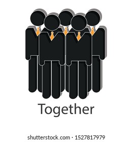 Together icon creative design on white background. Flat vector illustration use for your project, presentation or mobile app.