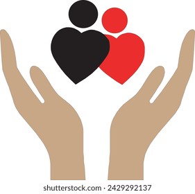 together icon, hands together icon, hands with love icon, family icon, silhouette, mother