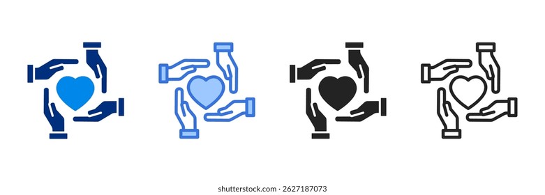 Together Icon Set Multiple Style Vector Illustration