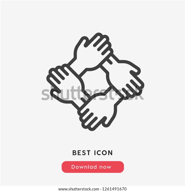 Together Icon Vector Friendship Symbol Partnership Stock Vector Royalty Free