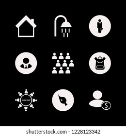 together icon. together vector icons set home, shower, businessman and brush