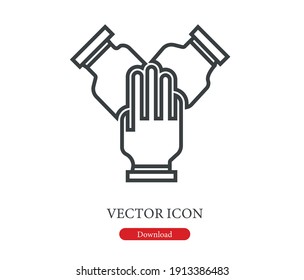 Together icon vector. Linear style sign for mobile concept and web design. Partners symbol illustration. Pixel vector graphics - Vector