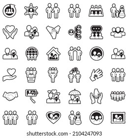 Together Icons. Line With Fill Design. Vector Illustration.