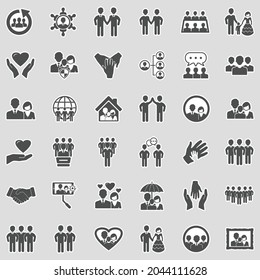 Together Icons. Sticker Design. Vector Illustration.