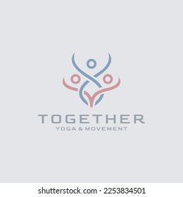 Diseño del logotipo conjunto, plantilla de logotipo humano comunitario, ilustración del vector