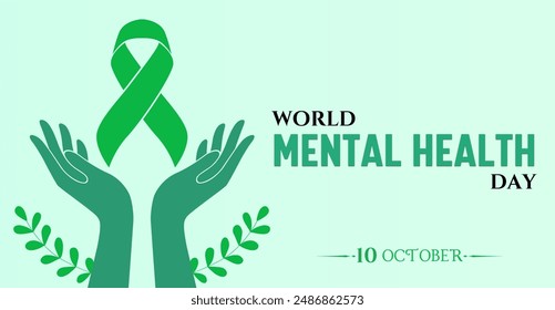 Together for Mental Health: World Mental Health Day, 10 october. Campaign or celebration banner 
