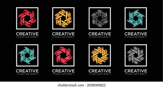 Together Modern Pattern Logo for Community and Business Consulting Company. Flat Vector Logo Design Template Element. letter community logo design concept