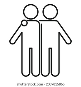 Together trust icon outline vector. Business partnership. Job partner