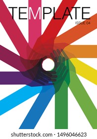 Together we can do it. Creative Colorful Ring of Hands Teamwork Concept. It is possible.