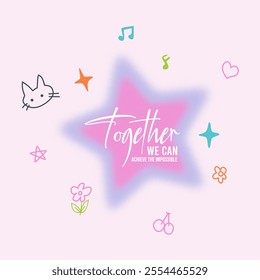 Together we can slogan typography. Vector illustration design for fashion graphics, t shirt prints, tees, posters, stickers.