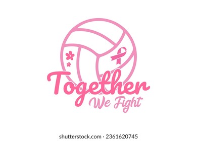 Together we Fight typography T shirt design