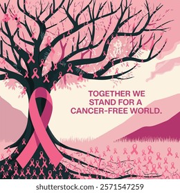 Together We Stand for a Cancer-Free World Poster Design