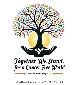 Together We Stand for a Cancer-Free World Poster Design