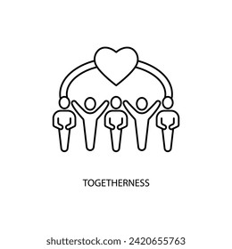 togetherness concept line icon. Simple element illustration. togetherness concept outline symbol design.