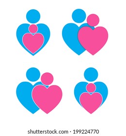 Togetherness hearts symbol.