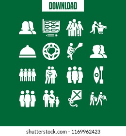 togetherness icon. 16 togetherness vector set. business meeting, world peace, planning and dinner icons for web and design about togetherness theme
