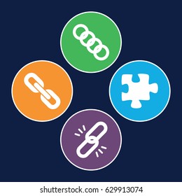 Togetherness icons set. set of 4 togetherness filled icons such as puzzle