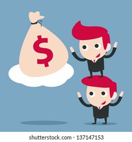 togethers businessman, cartoon vector