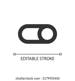 Toggle button pixel perfect linear ui icon. Changing preferences. Switching mechanism. GUI, UX design. Outline isolated user interface element for app and web. Editable stroke. Arial font used