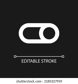 Toggle button pixel perfect white linear ui icon for dark theme. Switching preferences. Vector line pictogram. Isolated user interface symbol for night mode. Editable stroke. Arial font used