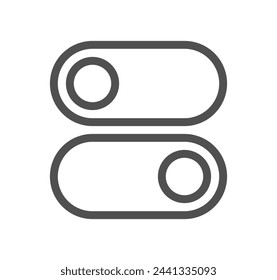 Toggle button related icon outline and linear vector.