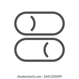 Toggle button related icon outline and linear vector.