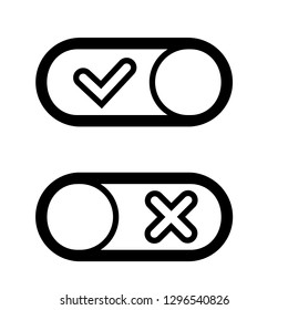 Toggle button switch off or turn on slider icons for vector flat web. UI toggle button icon, vector illustration