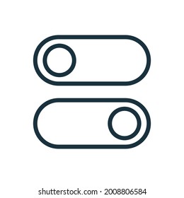 Toggle Buttons Line Icon. Slide On and Off. Switch Button Linear Icon for Devices User Interface. Editable stroke. Vector illustration.