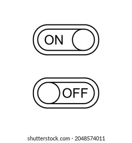 Toggle buttons with on off switch in vector icon