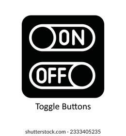 Toggle Buttons Vector  solid Icon Design illustration. Nature and ecology Symbol on White background EPS 10 File