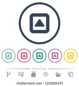 Toggle up flat color icons in round outlines. 6 bonus icons included.