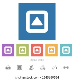 Toggle up flat white icons in square backgrounds. 6 bonus icons included.