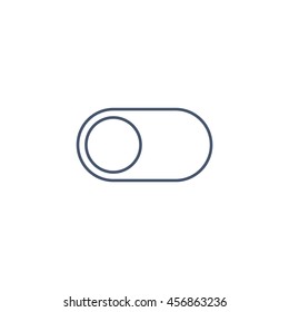 toggle icon or button in flat style with long shadow, isolated vector illustration on transparent background