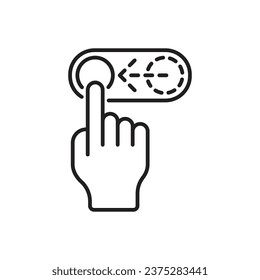Toggle icon vector illustration. Swipe left on isolated background. On-off sign concept.