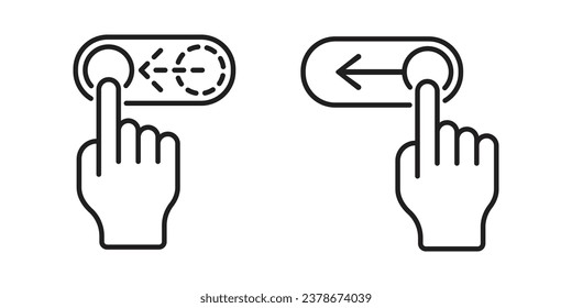 Toggle icon vector illustration. Swipe left on isolated background. On-off sign concept.