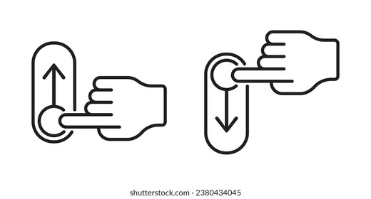 Toggle icon vector illustration. Swipe up, down on isolated background. On-off sign concept.