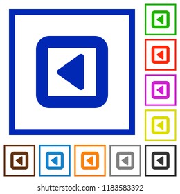 Toggle left flat color icons in square frames on white background