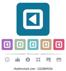 Toggle left white flat icons on color rounded square backgrounds. 6 bonus icons included