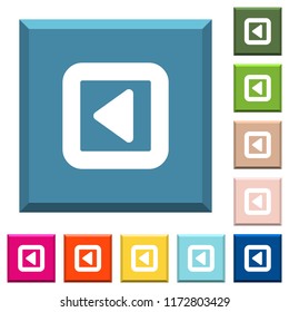 Toggle left white icons on edged square buttons in various trendy colors