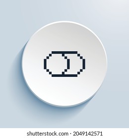 toggle off pixel art icon design. Button style circle shape isolated on white background. Vector illustration